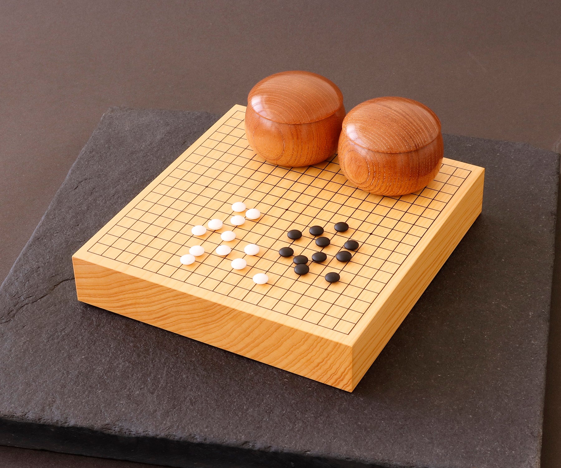 Hyuga Kaya Go board for 8mm diameter Go stones 3piece Go set 4068M01