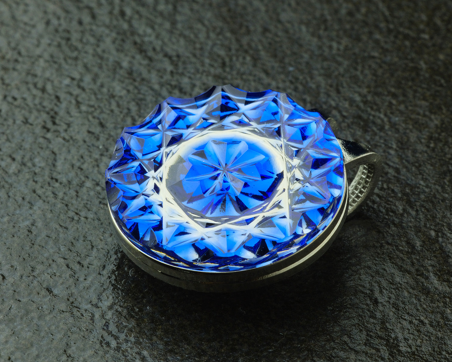 島津 薩摩切子】「ハットクリップ / ルリ（濃い紫味を帯びた青色