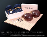 Go Beginner's Pack - Clamshell Go Stones Blue Label size30 + Chestnut Go Bowls + Go Board, 3-Piece Go Set GBP-BL30