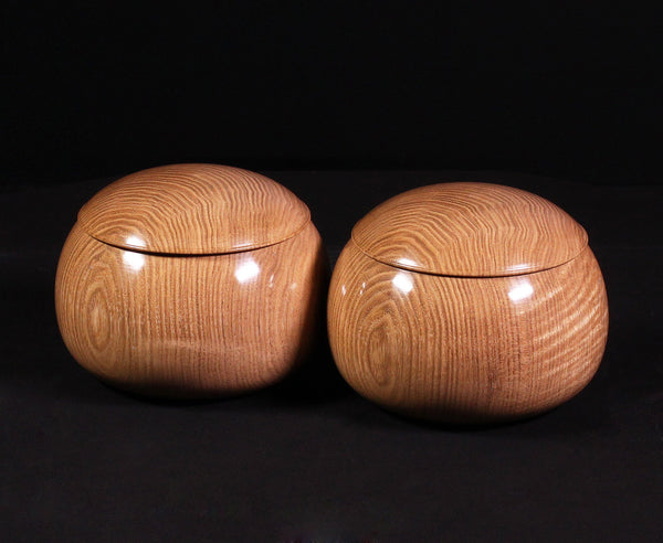 Wood craftsman "Kai-shi (懐志)" made "Enju / Japanese pagoda tree" Go bowls
