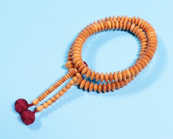 Handmade Kaya wood Craft "Hon Kaya Buddhist rosary" (8-Sun Tendai Tomo Shaka)