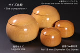 YDB-610-S05 盤師 吉田寅義製作 15㎜碁石用脚付碁盤 NO.74021F 15㎜碁石&碁盤3点セット