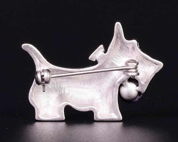 "A Dog" motif brooch with a small purple Go stone 2405-HMD-22