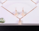 White Pearl Oyster made Go stone 18-k gold Pendant and Earring Set 2405-HMD-23