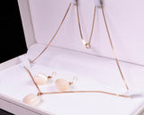 White Pearl Oyster made Go stone 18-k gold Pendant and Earring Set 2405-HMD-23