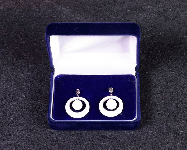 Clamshell Go stone pierced earrings Circle motif 2405-HMD-25