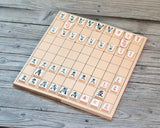 Stamp printed Shogi pieces + Folding Shogi board + Shogi pieces bag 3-Piece Shogi Set 412-SS-04