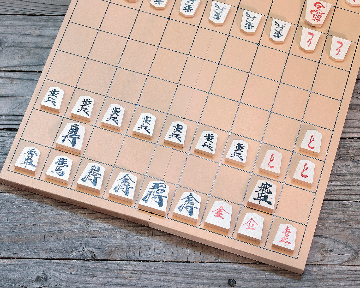 Go Ror Shogi Stamp printed Shogi pieces + Folding Shogi board + Shogi pieces bag 3 ...