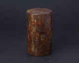 Wild mountain cherry bark craftsman "Mr. Masao Nishinomiya" made All-bark Tea Caddy Slender-type (Shimofuri bark) 402-YGK-02