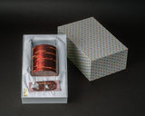 『2025 Christmas SALE』511-CSP-07 【Christmas gift set featuring a Bizen ware Nami Yu-nomi / Pottery Japanese Tea cup and a Yatsuyanagi All-bark Tea Caddy Small-type + Chami [Tea spoon] (plain bark)】