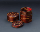 『2025 Christmas SALE』511-CSP-07 【Christmas gift set featuring a Bizen ware Nami Yu-nomi / Pottery Japanese Tea cup and a Yatsuyanagi All-bark Tea Caddy Small-type + Chami [Tea spoon] (plain bark)】