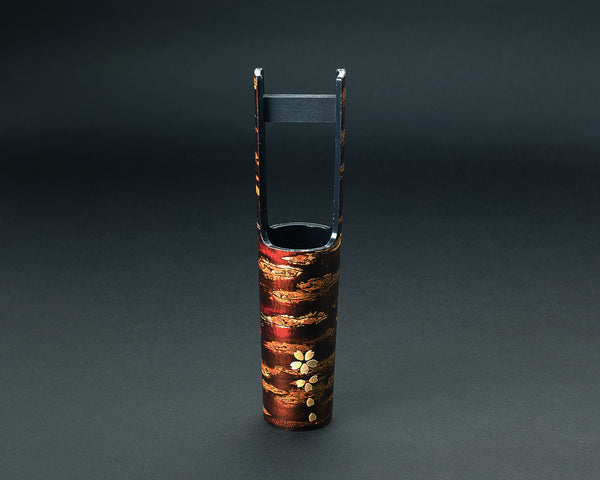 Wild mountain cherry bark crafts shop "Yatsu-yanagi" made Single flower vase (Teoke / the shape of a wooden water pail) 402-YGK-24