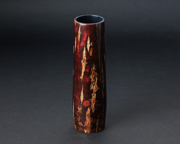 Wild mountain cherry bark crafts shop "Yatsu-yanagi" made Single flower vase (Doumori) 402-YGK-24