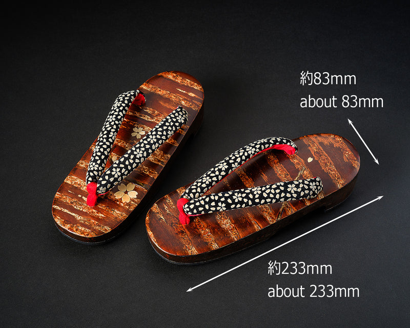 『Clearance Sale』 503-CS-29 Wild mountain cherry bark crafts shop "Yatsu-yanagi" made "Geta" (wooden clogs) for women