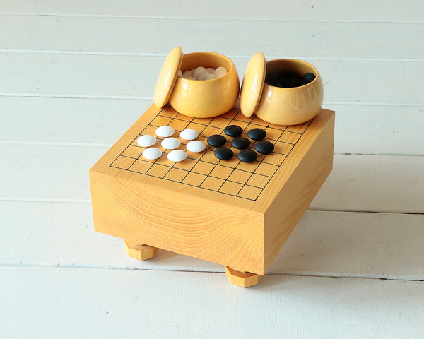 "Go Stones Day" 7th anniversary Sale 404-SBL-06 15mm diameter Go stones, Go board with legs and Go bowls 3piece Go set