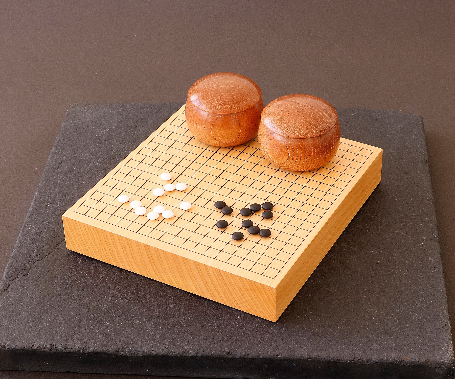Hyuga Kaya Go board for 8mm diameter Go stones 3piece Go set 406-8M-03 ...