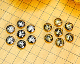 『2025 Winter Go SALE』 502-IGKR-02 Gold leaf finish Go board, Go Bowls and gold,platinum finish Black Go stones "煌 KIRAMEKI" 9X9 Go Board 3-Piece Go Set