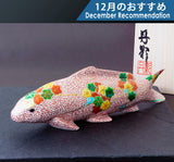 Kyoto Kiyomizu-Yaki Pottery Artist "丹影 / Ni-Ei" made "Carp Ornaments / maple-leaf patterns" JAC-KNI-406-10 412-RC-17