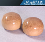 Wood craftsman "Kai-shi (懐志)" made "Kingokan / Sponge Tree" Go bowls 502-RC-09