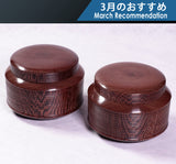 Wood craftsman "Kai-shi (懐志)" made Sen-suji technique "Tagayasan / Ironwood" Go bowls 503-RC-08