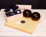 『January 5th "Igo Day" Celebration SALE』512-IGD-GS02 Go 3-Piece Set - Clamshell Go Stones Blue Label size31 + Kusu [Camphor] Go Bowls + Shin Kaya [spruce] wood made Table Go Board Size10
