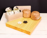 『January 5th "Igo Day" Celebration SALE』512-IGD-GS09 Go 3-Piece Set - Clamshell Go Stones Premium Blossom grade size39 + Kaede [Maple] Go Bowls + Hyuga Kaya made Table Go Board