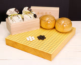『January 5th "Igo Day" Celebration SALE』512-IGD-GS11 Go 3-Piece Set - Clamshell Go Stones Premium Blossom grade size35 + Miyama guwa / Deep mountain mulberry Go bowls + China grown Hon kaya made Table Go Board