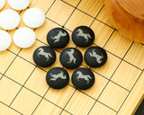 『January 5th "Igo Day" Celebration SALE Part2』 512-EH9R-01 Zodiac-themed (White Horse) design Go stones 9×9-ro Go Board 3-Piece Go Set