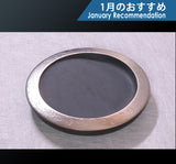 硯刻家 五代 名倉 鳳山 作 『彩漆円硯(さいしつえんけん)プラチナ箔』601-RC-17