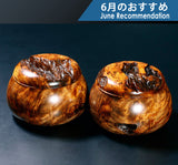 木工工芸家 川下幸徳氏製作 屋久杉碁笥 油瘤特上杢 超特大 ~42号碁石用 GK-YKS-BK510-GK42-02 606-RC-09