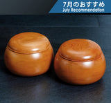 Wood craftsman Mr. Kawashita made Yakusugi Go Bowls with Sasamoku figure for ~Size 34 Go Stones JAC-YBK-502-GK34-01 607-RC-09