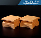 日向榧製 駒台 卓上2.5寸盤用 飾り彫 1対 KMD-HK-306-03  607-RC-15