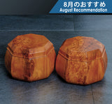 木工工芸家 川下幸徳氏製作 屋久杉 八角 角型碁笥 油瘤虎杢 特大 ~34号碁石用 JAC-YBK-502-GK34-03   608-RC-09