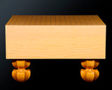 八街碁盤店 盤師 三浦勝巳製作 日本産本榧脚付碁盤 木表 5.1寸 ＊歯車盛り仕上げ No.70001