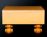 八街碁盤店 盤師 三浦勝巳製作 日本産本榧脚付碁盤 木表 5.1寸 ＊歯車盛り仕上げ No.70001