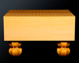 八街碁盤店 盤師 三浦勝巳製作 日本産本榧脚付碁盤 木裏 5.3寸 ＊歯車盛り仕上げ No.70002