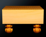 八街碁盤店 盤師 三浦勝巳製作 日本産本榧脚付碁盤 木裏 5.3寸 ＊歯車盛り仕上げ No.70002