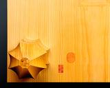 八街碁盤店 盤師 三浦勝巳製作 日本産本榧脚付碁盤 木裏 5.3寸 ＊歯車盛り仕上げ No.70002