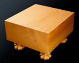 Contemporary Master Go board Craftsman Mr.Kumasu made China grown Hon Kaya Masame Go board with legs 6.2-sun / 19.0 cm thick *Off-spec No.71137