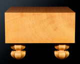 Contemporary Master Go board Craftsman Mr.Kumasu made China grown Hon Kaya Masame Go board with legs 6.2-sun / 19.0 cm thick *Off-spec No.71137