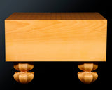 Contemporary Master Go board Craftsman Mr.Kumasu made China grown Hon Kaya Masame Go board with legs 6.2-sun / 19.0 cm thick *Off-spec No.71137