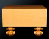 Contemporary Master Go board Craftsman Mr.Kumasu made China grown Hon Kaya Masame Go board with legs 6.2-sun / 19.0 cm thick *Off-spec No.71137