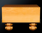 Contemporary Master Go board Craftsman Mr.Kumasu made China grown Hon Kaya Masame Go board with legs 6.2-sun / 19.0 cm thick *Off-spec No.71137