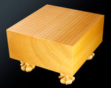 Contemporary Master Go board Craftsman Mr.Kumasu made China grown Hon Kaya Masame Go board with legs 6.4-sun / 19.4 cm thick No.71138