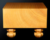Contemporary Master Go board Craftsman Mr.Kumasu made China grown Hon Kaya Masame Go board with legs 6.4-sun / 19.4 cm thick No.71138