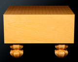 Contemporary Master Go board Craftsman Mr.Kumasu made China grown Hon Kaya Masame Go board with legs 6.4-sun / 19.4 cm thick No.71138