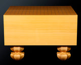 Contemporary Master Go board Craftsman Mr.Kumasu made China grown Hon Kaya Masame Go board with legs 6.4-sun / 19.4 cm thick No.71138