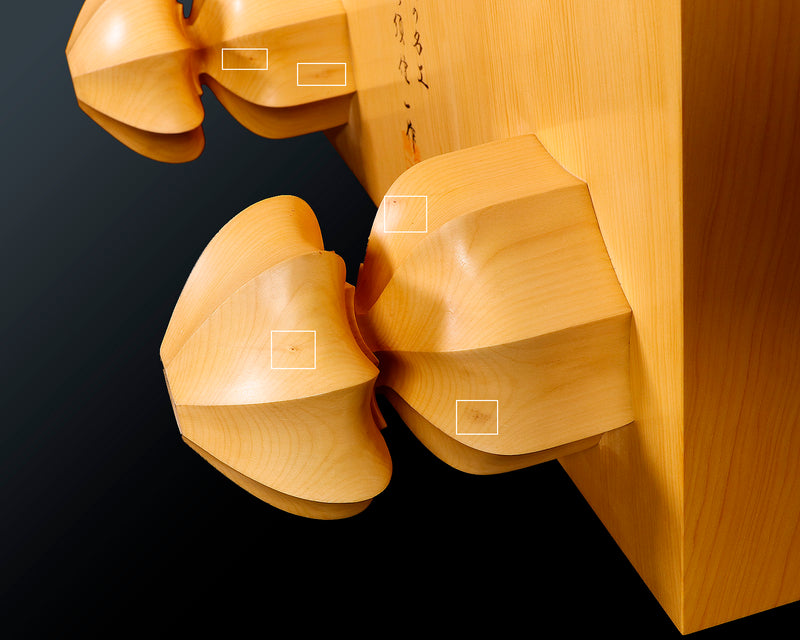 Contemporary Master Go board Craftsman Mr.Kumasu made China grown Hon Kaya Masame Go board with legs 6.4-sun / 19.4 cm thick No.71138