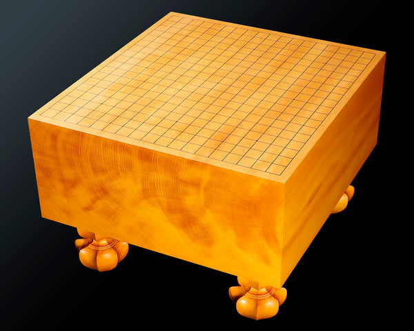 『2025 クリスマスSALE 第2弾』512-CSLG-03 日本産本榧脚付碁盤 天柾 6.2寸 No.71143F