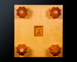 China grown Hon Kaya made Ten-masa Go board with legs (6.7-Sun/204 mm thick) No.71144F *Off-spec